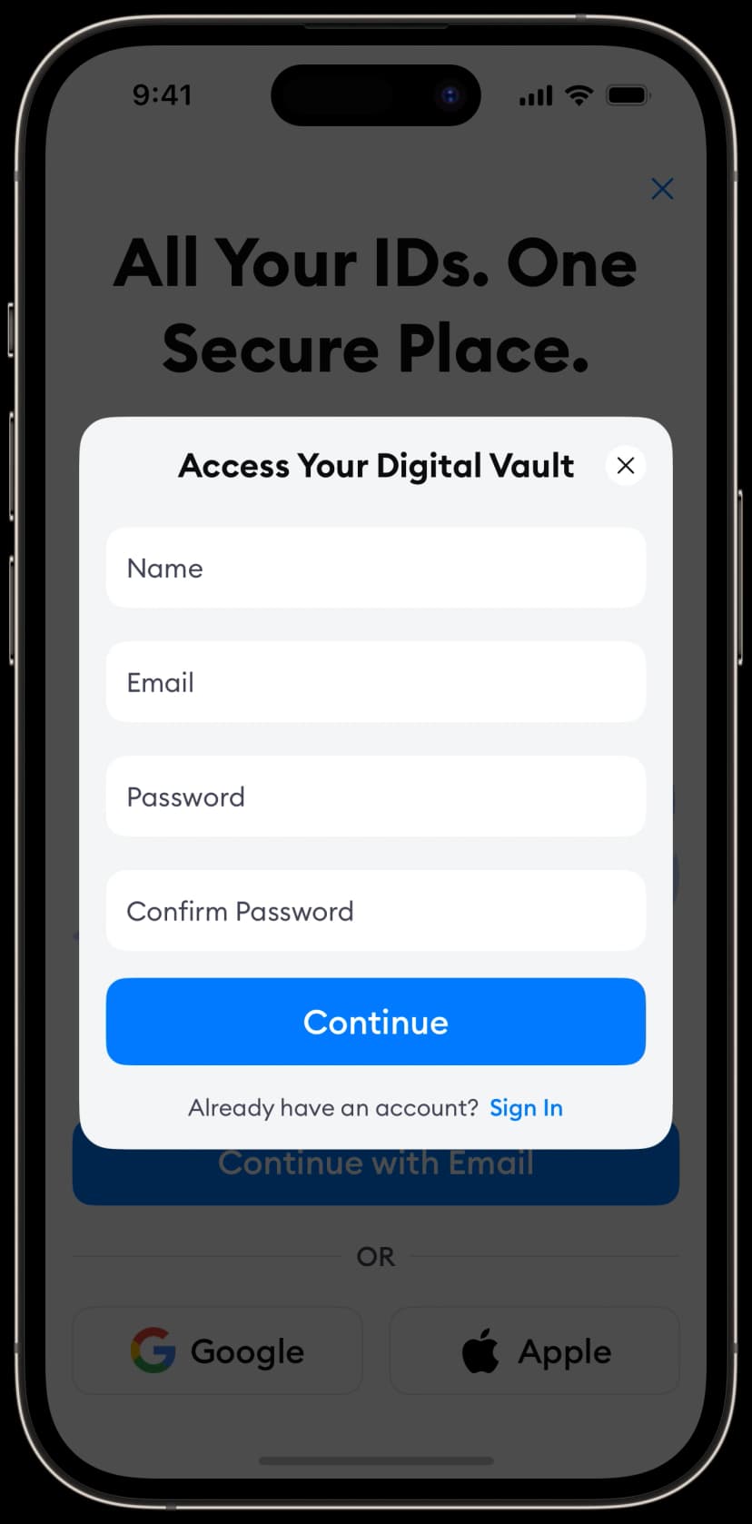 Authentication Variant 3 Screen 3