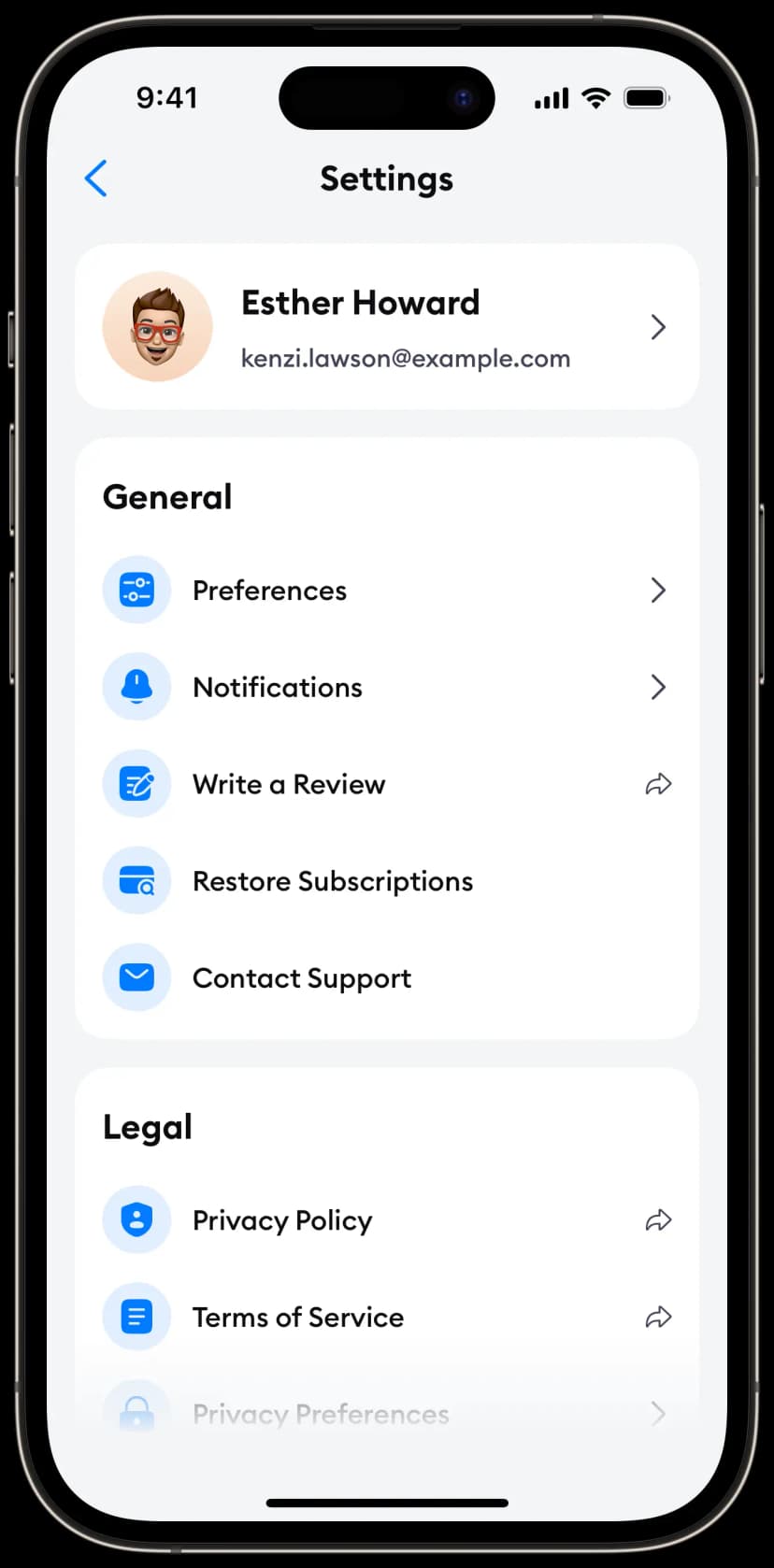 Settings Variant 1